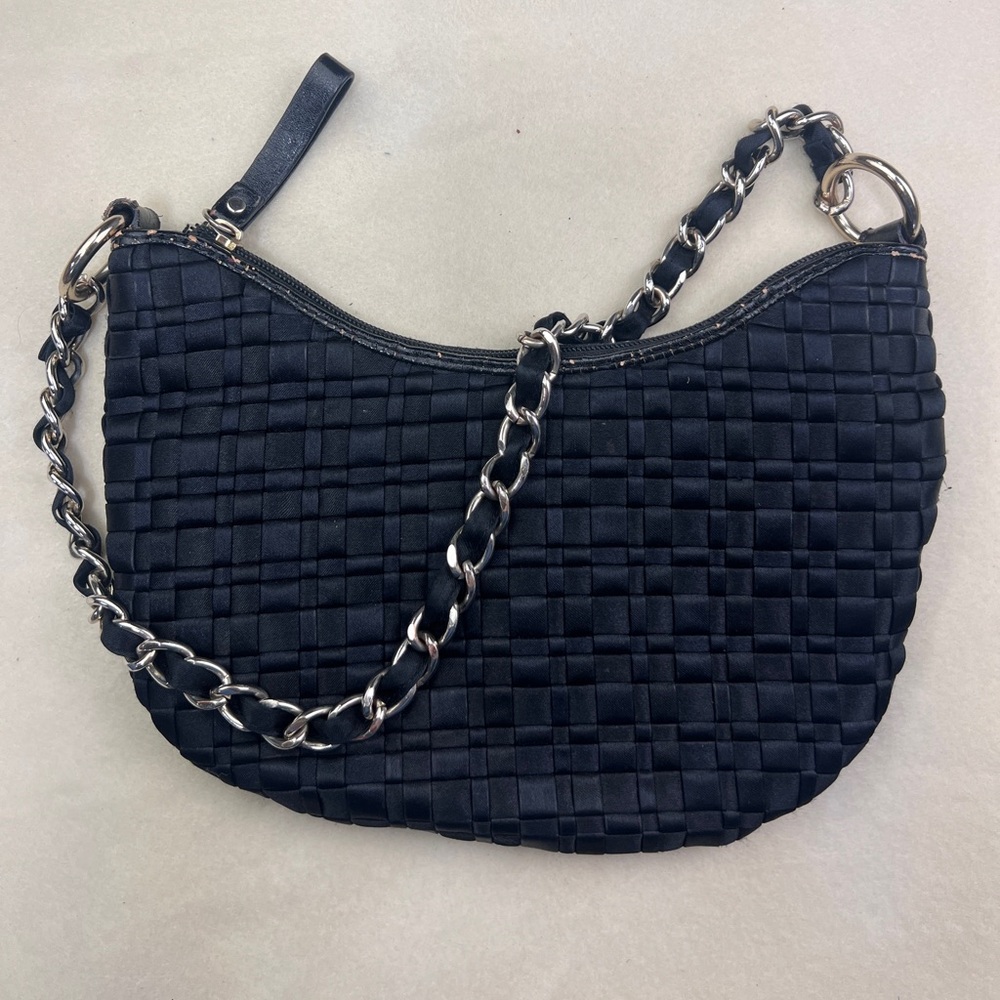 The Sake Vintage Black Woven Chain Shoulder Bag